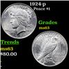 Image 1 : 1924-p Peace Dollar $1 Grades Select Unc