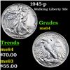 Image 1 : 1945-p Walking Liberty Half Dollar 50c Grades Choice Unc