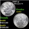 Image 1 : 1887-p Morgan Dollar $1 Grades GEM+ Unc
