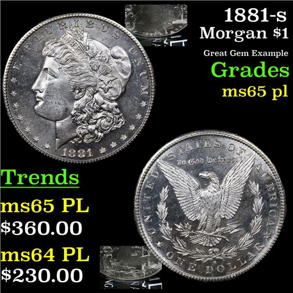 1881-s Morgan Dollar $1 Grades GEM Unc PL