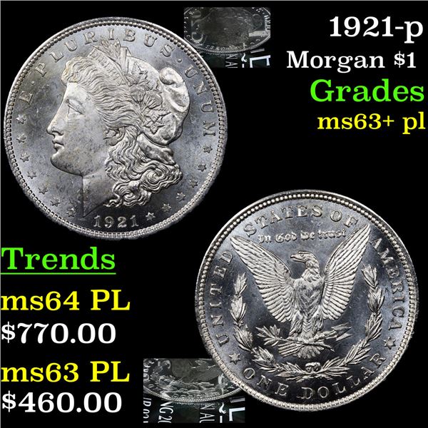 1921-p Morgan Dollar $1 Grades Select Unc+ PL