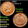Image 1 : 1907 Indian Cent 1c Grades Select Unc BN
