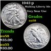 Image 1 : 1942-p Walking Liberty Half Dollar 50c Grades Choice AU/BU Slider