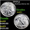 Image 1 : 1943-p Walking Liberty Half Dollar 50c Grades GEM+ Unc