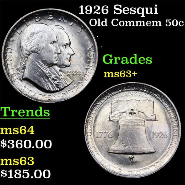 1926 Sesqui Old Commem Half Dollar 50c Grades Select+ Unc