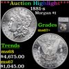 Image 1 : ***Auction Highlight*** 1881-s Morgan Dollar $1 Graded ms67+ By SEGS (fc)