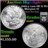 Image 1 : ***Auction Highlight*** 1886-p vam 6B I2 R5 Morgan Dollar $1 Graded ms67 By SEGS (fc)