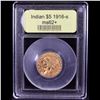 Image 4 : ***Auction Highlight*** 1916-s Gold Indian Half Eagle $5 Graded Select Unc By USCG (fc)