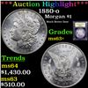 Image 1 : ***Auction Highlight*** 1880-o Morgan Dollar $1 Graded Select+ Unc By USCG (fc)