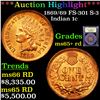 Image 1 : ***Auction Highlight*** 1869/69 FS-301 S-3 Indian Cent 1c Graded Gem+ Unc RD By USCG (fc)