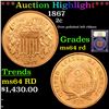 Image 1 : ***Auction Highlight*** 1867 Two Cent Piece 2c Graded Choice Unc RD By USCG (fc)