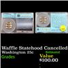 Image 1 : Waffle Statehood Cancelled  Washington Quarter 25c GRaded BU+ BY GCS
