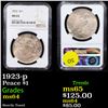 Image 1 : NGC 1923-p Peace Dollar $1 Graded ms64 By NGC