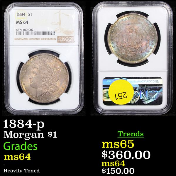 NGC 1884-p Morgan Dollar $1 Graded ms64 By NGC