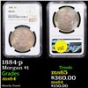 Image 1 : NGC 1884-p Morgan Dollar $1 Graded ms64 By NGC