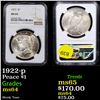 Image 1 : NGC 1922-p Peace Dollar $1 Graded ms64 By NGC