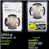 Image 1 : NGC 1883-p Morgan Dollar $1 Graded ms64 By NGC