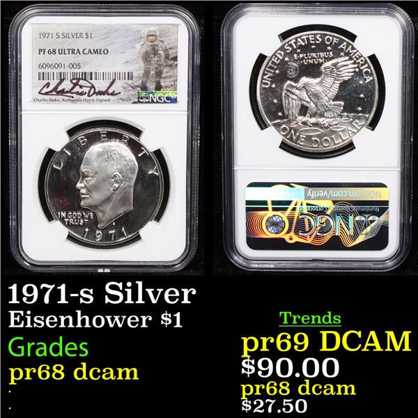 Proof 1971-s Silver Eisenhower Dollar $1 Graded pr68 dcam By NGC