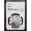 Image 2 : NGC 1897-p Morgan Dollar $1 Graded ms63 By NGC