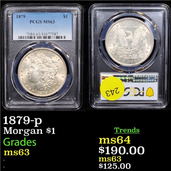 PCGS 1879-p Morgan Dollar $1 Graded ms63 By PCGS