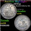 Image 1 : 1876-p Seated Half Dollar 50c Graded Choice AU/BU Slider