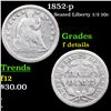 Image 1 : 1852-p Seated Liberty Half Dime 1/2 10c Grades f details