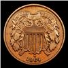 Image 2 : 1864 Large motto Two Cent Piece 2c Grades xf+