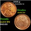 Image 1 : 1918-p Lincoln Cent 1c Grades Choice Unc BN