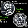 Image 1 : Proof 1956 Washington Quarter 25c Grades GEM++ Proof