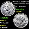 Image 1 : 1937-d Arkansas Old Commem Half Dollar 50c Grades Choice+ Unc
