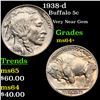 1938-d Buffalo Nickel 5c Grades Choice+ Unc