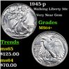 Image 1 : 1945-p Walking Liberty Half Dollar 50c Grades Choice+ Unc