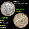 Image 1 : 1944-d Washington Quarter 25c Grades GEM++ Unc