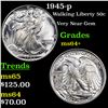 Image 1 : 1945-p Walking Liberty Half Dollar 50c Grades Choice+ Unc