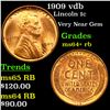 Image 1 : 1909 vdb Lincoln Cent 1c Grades Choice+ Unc RB