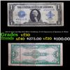 1923 $1 large size Blue Seal Silver Certificate, Fr-237 Signatures of Speelman & White Grades vf++