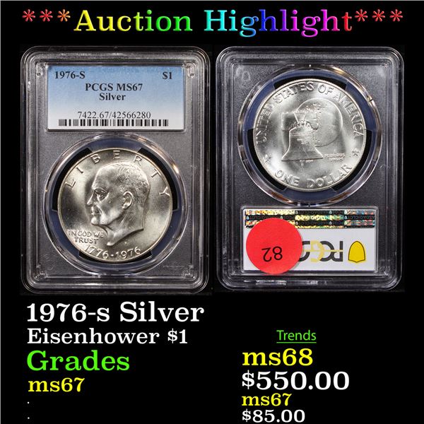 ***Auction Highlight*** PCGS 1976-s Silver Eisenhower Dollar $1 Graded ms67 By PCGS (fc)