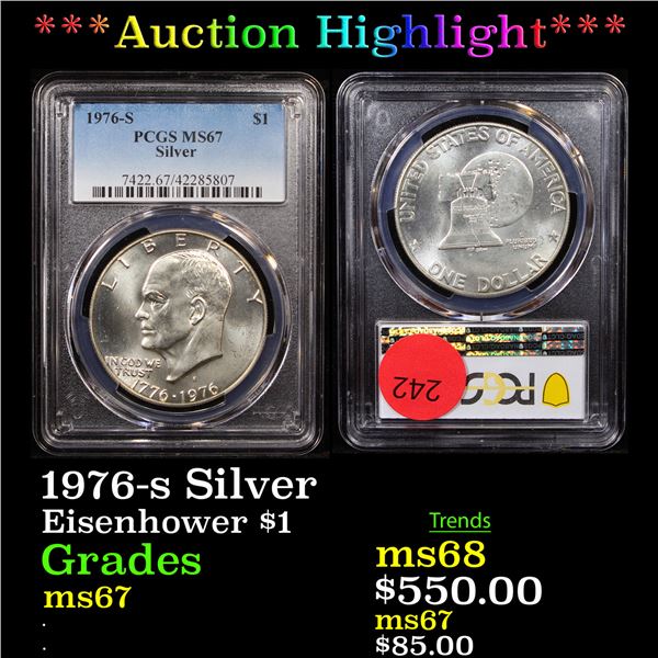 ***Auction Highlight*** PCGS 1976-s Silver Eisenhower Dollar $1 Graded ms67 By PCGS (fc)