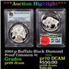 Image 1 : Proof ***Auction Highlight*** 2001-p Buffalo Black Diamond Modern Commem Dollar $1 Graded pr69 dcam 