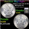 Image 1 : ***Auction Highlight*** 1882-p vam 5A I2 R5 Morgan Dollar $1 Graded ms66 By SEGS (fc)