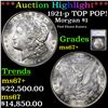 Image 1 : ***Auction Highlight*** 1921-p TOP POP! Morgan Dollar $1 Graded ms67+ By SEGS (fc)