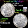 Image 1 : ***Auction Highlight*** 1884-o Morgan Dollar $1 Graded ms67 By SEGS (fc)