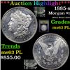 Image 1 : ***Auction Highlight*** 1885-s Morgan Dollar $1 Graded Select Unc PL By USCG (fc)