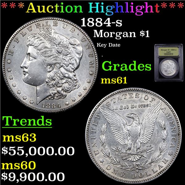 ***Auction Highlight*** 1884-s Morgan Dollar $1 Graded BU+ By USCG (fc)