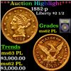 Image 1 : ***Auction Highlight*** 1882-p Gold Liberty Quarter Eagle $2 1/2 Graded Select Unc PL By USCG (fc)