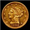 Image 2 : ***Auction Highlight*** 1882-p Gold Liberty Quarter Eagle $2 1/2 Graded Select Unc PL By USCG (fc)