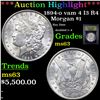 Image 1 : ***Auction Highlight*** 1894-o vam 4 I3 R4 Morgan Dollar $1 Graded Select Unc By USCG (fc)