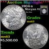 Image 1 : ***Auction Highlight*** 1904-s Morgan Dollar $1 Graded Select Unc By USCG (fc)