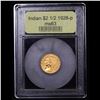 Image 4 : ***Auction Highlight*** 1928-p Gold Indian Quarter Eagle $2 1/2 Graded Select Unc By USCG (fc)