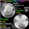 Image 1 : ***Auction Highlight*** 1878-s Morgan Dollar $1 Graded GEM++ Unc By USCG (fc)